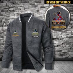 Auspiritmerch Brumbies Personalized Zip Bomber Jacket For Fans