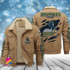 Auspiritmerch Brumbies Style Fleece Thermal Cotton Jacket