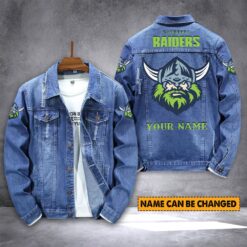 Auspiritmerch Canberra Raiders Personalized Denim Jacket Gift For Fans