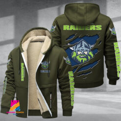 Auspiritmerch Canberra Raiders Personalized Hooded Fleece Thermal Cotton Jacket Gift For Fans