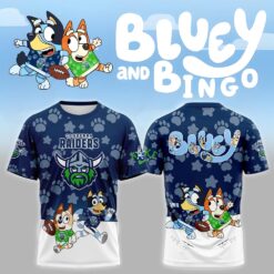 Auspiritmerch Canberra Raiders x Bluey and Bingo T Shirt Gift For Fans