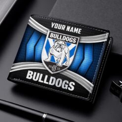 Auspiritmerch Canterbury-Bankstown Bulldogs Personalized Leather Wallet Gift For Fans