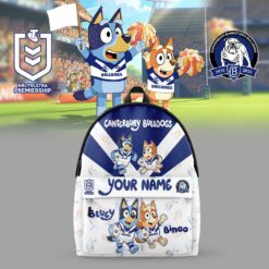 Auspiritmerch Canterbury-Bankstown Bulldogs x Bluey and Bingo Back Pack Custom Name For Fans
