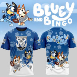 Auspiritmerch Canterbury-Bankstown Bulldogs x Bluey and Bingo T Shirt Gift For Fans