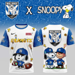 Auspiritmerch Canterbury-Bankstown Bulldogs x Peanuts and Snoopy T Shirt Gift For Fans