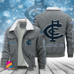 Auspiritmerch Carlton Football Personalized Style Fleece Thermal Cotton Jacket