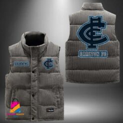 Auspiritmerch Carlton Football Personalized Style Sleeveless Puffer Jacket Gift For Fans