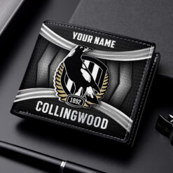 Auspiritmerch Collingwood Football Club Personalized Leather Wallet Gift For Fans