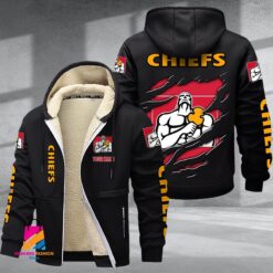Auspiritmerch Chiefs Personalized Hooded Fleece Thermal Cotton Jacket Gift For Fans
