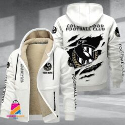 Auspiritmerch Collingwood Football Personalized Hooded Fleece Thermal Cotton Jacket Gift For Fans