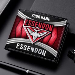 Auspiritmerch Essendon Personalized Leather Wallet Gift For Fans
