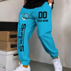 Auspiritmerch Cronulla-Sutherland Sharks Custom Name And Number Long Pants Joggers Gift For Fans