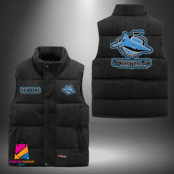 Auspiritmerch Cronulla-Sutherland Sharks Personalized Style Sleeveless Puffer Jacket Gift For Fans