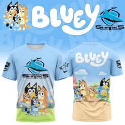 Auspiritmerch Cronulla-Sutherland Sharks x Bluey T Shirt Gift For Fans