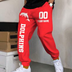 Auspiritmerch Dolphins Custom Name And Number Long Pants Joggers Gift For Fans