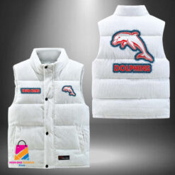 Auspiritmerch Dolphins Personalized Style Sleeveless Puffer Jacket Gift For Fans