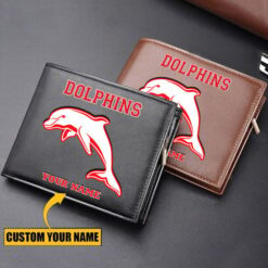 Auspiritmerch Dolphins Personalized Zipper Folded Wallet For Fans