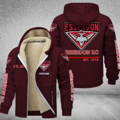 Auspiritmerch Essendon Hooded Fleece Thermal Cotton Jacket Gift For Fans