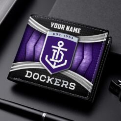 Auspiritmerch Fremantle Dockers Personalized Leather Wallet Gift For Fans