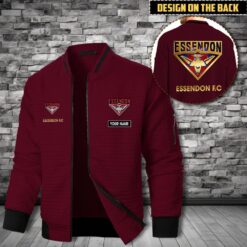 Auspiritmerch Essendon Personalized Zip Bomber Jacket For Fans