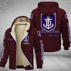 Auspiritmerch Fremantle Hooded Fleece Thermal Cotton Jacket Gift For Fans
