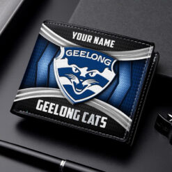 Auspiritmerch Geelong Cats Personalized Leather Wallet Gift For Fans