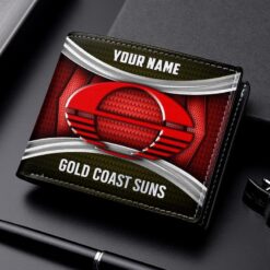 Auspiritmerch Gold Coast SUNS Personalized Leather Wallet Gift For Fans