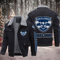 Auspiritmerch Geelong Cats Style Fleece Thermal Cotton Jacket