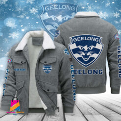 Auspiritmerch Geelong Football Personalized Style Fleece Thermal Cotton Jacket