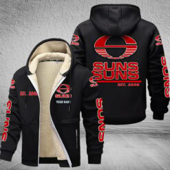 Auspiritmerch Gold Coast Suns Hooded Fleece Thermal Cotton Jacket Gift For Fans