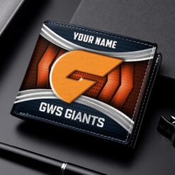 Auspiritmerch GWS GIANTS Personalized Leather Wallet Gift For Fans