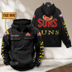 Auspiritmerch Gold Coast Suns Personalized Sports Hoodie Zipper Gift For Fans