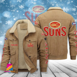 Auspiritmerch Gold Coast Suns Personalized Style Fleece Thermal Cotton Jacket
