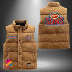 Auspiritmerch Gold Coast Suns Personalized Style Sleeveless Puffer Jacket Gift For Fans