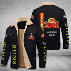 Auspiritmerch Gold Coast Suns Style Fleece Thermal Cotton Jacket