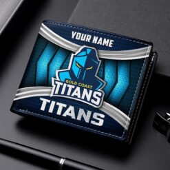 Auspiritmerch Gold Coast Titans Personalized Leather Wallet Gift For Fans
