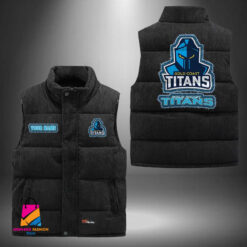 Auspiritmerch Gold Coast Titans Personalized Style Sleeveless Puffer Jacket Gift For Fans