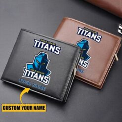 Auspiritmerch Gold Coast Titans Personalized Zipper Folded Wallet For Fans