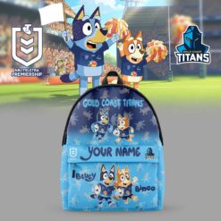 Auspiritmerch Gold Coast Titans x Bluey and Bingo Back Pack  Custom Name For Fans