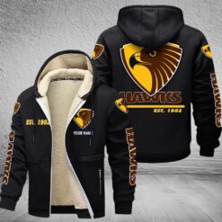 Auspiritmerch Hawthorn Football Hooded Fleece Thermal Cotton Jacket Gift For Fans