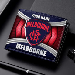 Auspiritmerch Melbourne Football Club Personalized Leather Wallet Gift For Fans