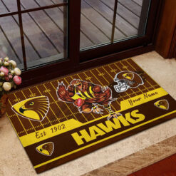 Auspiritmerch Hawthorn Football Personalized Rug Gift For Fans