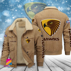 Auspiritmerch Hawthorn Football Personalized Style Fleece Thermal Cotton Jacket