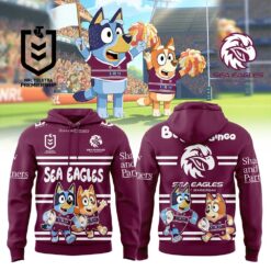 Auspiritmerch Manly Sea Eagles x Bluey and Bingo Hoodie