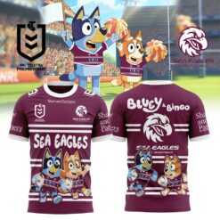 Auspiritmerch Manly Sea Eagles x Bluey and Bingo Shirt
