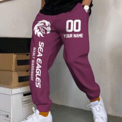 Auspiritmerch Manly Warringah Sea Eagles Custom Name And Number Long Pants Joggers Gift For Fans