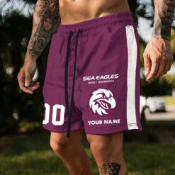 Auspiritmerch Manly Warringah Sea Eagles Custom Name And Number Short Pants Gift For Fans