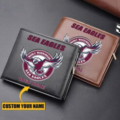 Auspiritmerch Manly Warringah Sea Eagles Personalized Zipper Folded Wallet For Fans