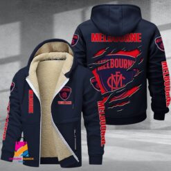 Auspiritmerch Melbourne Football Personalized Hooded Fleece Thermal Cotton Jacket Gift For Fans
