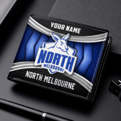 Auspiritmerch North Melbourne Football Club Personalized Leather Wallet Gift For Fans